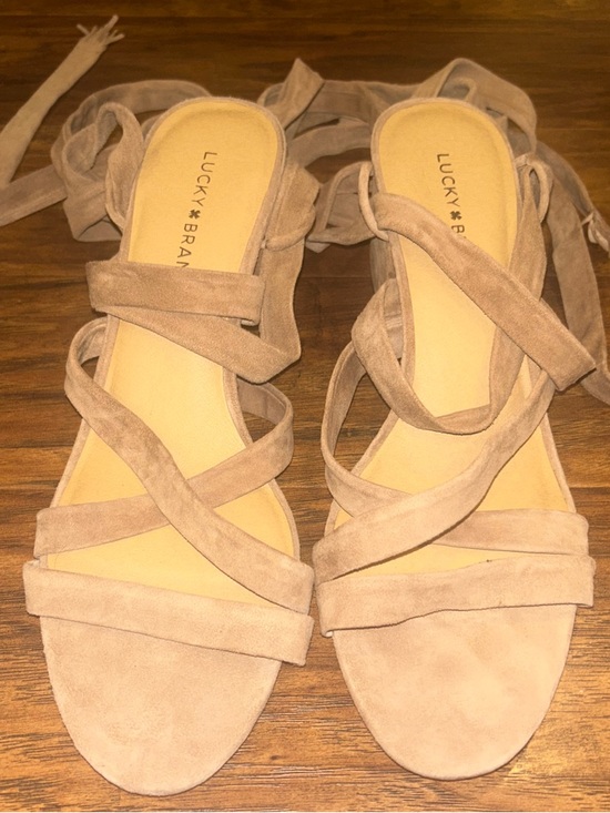 Lucky Brand Shoes - Lucky Brand Tan Suede Strappy Lace-Up Sandals - Perfect for spring!